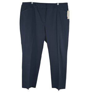 Talbots Pants Womens 20W Navy Blue Cotton Blend Stretch Office NWT PT-2681